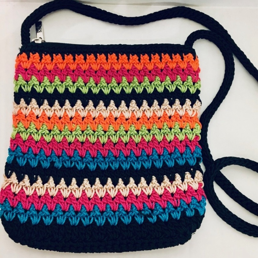 The Sak Vibrant Striped Crochet Crossbody Bag